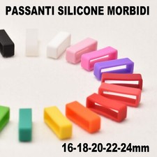 PASSANTE SILICONE CINTURINO OROLOGIO 16-18-20-22-24mm BIANCO VERDE GIALLO NERO