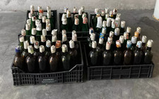 25 bottiglie in vetro verde o marrone da vino senza tappo 0.75l
