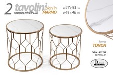SET 2 TAVOLINI METALLO ORO