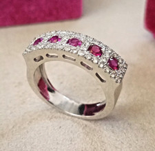 18kt white gold wide band - 18kt,