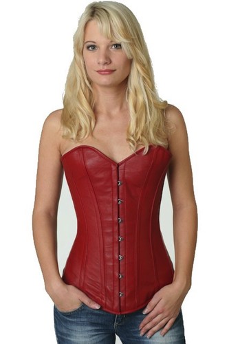 Corsetto pelle - , rosso