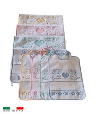 Set Asilo Scuola Materna Bavaglia più Salvietta Elefante 100% Cotone 