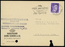 Germania Monaco FAG Kugelfischer Georg Schäfer produttore 1944 cartolina postale seconda guerra mondiale