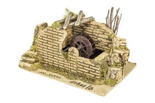 Mulino ad acqua con motorino per presepe 20x12x10cm