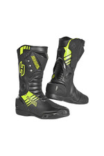 Shua Super Tech Uomo Moto Pista Corsa Stivali Nero Giallo CE Approvata Stivale