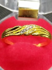  Anello Argento 925, placcato Oro,  Pietre Ametrino, Misura 22, Peso 8 Grammi