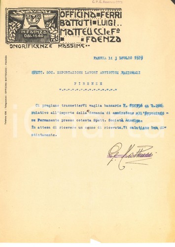 1929 faenza officina ferri - 1929,