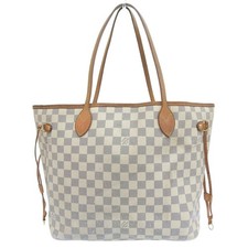 Borsa tote Louis Vuitton Damier Azur Neverfull MM bianca N51107 dal GIAPPONE