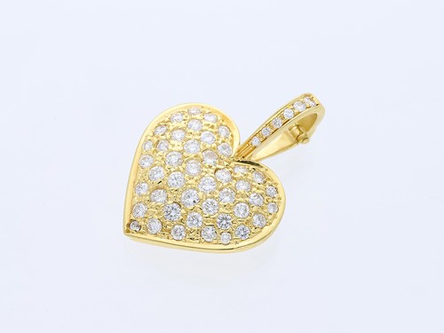 Ciondolo cuore diamanti