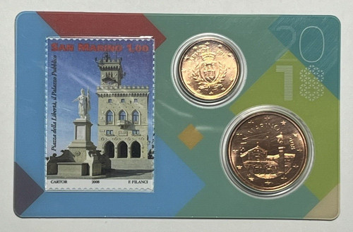 San marino stamp - coin, card
