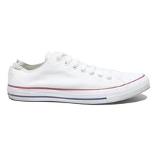 Scarpe da ginnastica basse uomo Converse Chuck Taylor All Star tela bianca UK 9 classiche