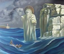 Luigi Regianini (Milano 1930-2013) La gita in barca Olio su tela cm 50x60 1970