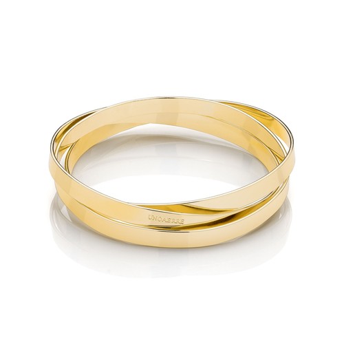 Bracciale dorato rigido - a, tre