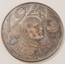 Mussolini 20 Lire 1945 Silver