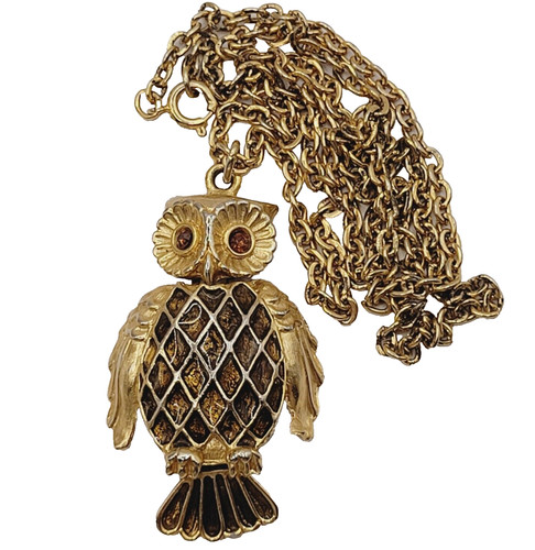 Collana vintage gufo - , marrone