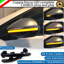 COPPIA FRECCE SPECCHIETTI NERO FUME PROGRESSIVE DINAMICHE LED VW T-ROC RESTYLING
