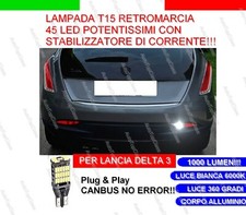LAMPADA RETROMARCIA 45 LED T15 W16W CANBUS PER LANCIA DELTA 6000K NO ERROR