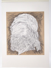 Mario Ceroli Ritratto anonimo Litografia formato 52 x 37 cm. Seat 1984