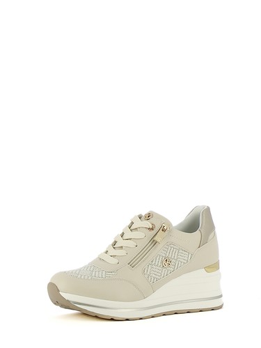 Sneakers stringate donna beige
