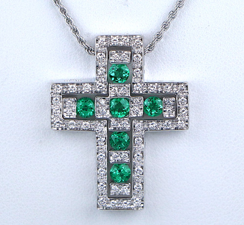 Collana croce smeraldo - croce,