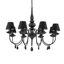 Lampadario Shabby Chic-Provenzale Blanche Metallo Nero 8 Luci E14