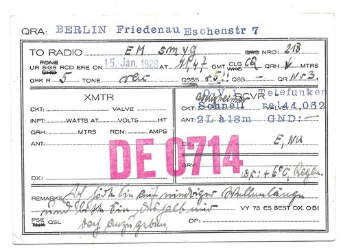 Radio qsl de0714 - qsl, ricezione