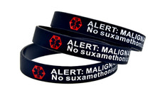 1 X Braccialetto Braccialetto Silicone Allarme Medico Ipertermia Maligna NEGOZIO UK