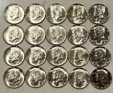 1964 Kennedy 90% argento mezzo dollaro dollaro rotolo AU BU (4 prove)