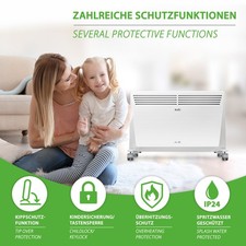 Convettore Termoconvettore Riscaldatore Riscaldamento Elettrico 2kW Termostato