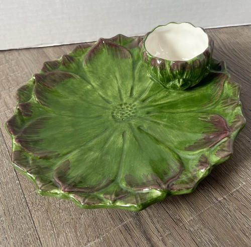 Piatto carciofo maiolica verde