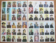 Lotto 60 Figurine in 4 fogli da ritagliare Personaggi famosi, Razze e Città* >>>
