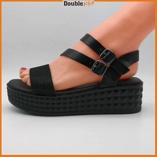 Scarpe da Donna Sandali tacco alto Plateau Nero Sexy Estive Eleganti comode 38 9