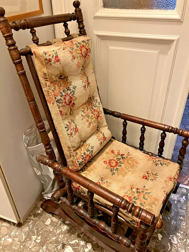 Sedia dondolo legno - a,