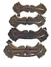 4 ANTICHE MANIGLIE IN OTTONE PER COMODINI LUNGHEZZA CM.9