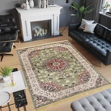 ZAFFIRO - TAPPETO CLASSICO EFFETTO SETA ORIENTALE PERSIANO ELEGANTE - 317 VERDE
