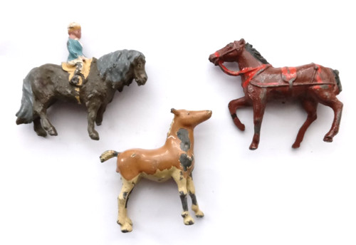 Vintage metal horses farm - metal,