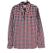 Timberland Uomo Rosso Scuro Plaid Maniche Lunghe Regular Camicia Taglia L