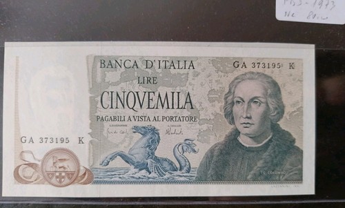 5000 lire banconota colombo - lire,