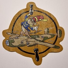 WWII 516° Bomb Squadron Patch Vernice su Pelle Giacca da Volo Eastman Pelle 
