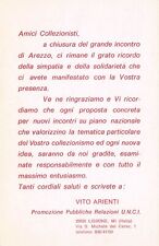 22-24C) CARTONCINO PROMOZIONE PUBBLICHE RELAZIONI U.NC.I LISSONE INCONTRO AREZZO