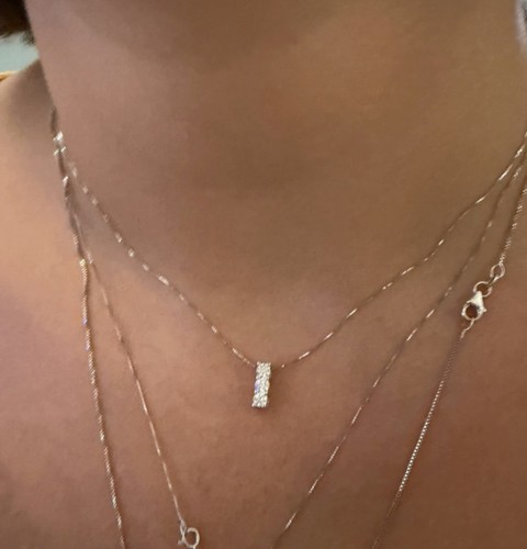 Pendente oro bianco con - bianco,