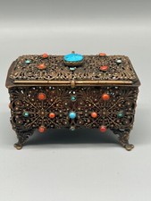 SCATOLA IN OTTONE E PIETRE