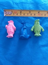 x3 GOMME GOMMINE da COLLEZIONE Vintage ERASER Anni '80 THE FLINTSTONES FRED DINO