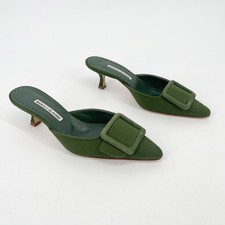 Manolo Blahnik verde tela