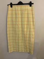 gonna midi tartan giallo zara