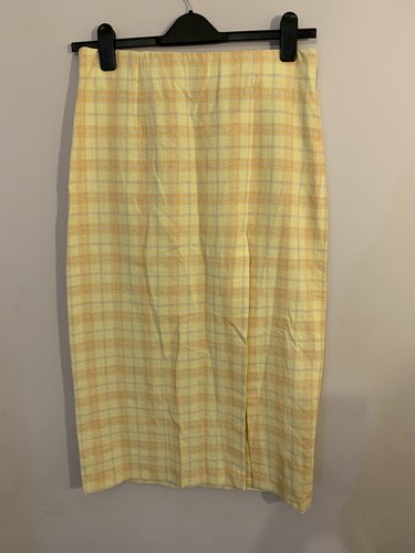 Gonna midi tartan giallo - tartan, zara