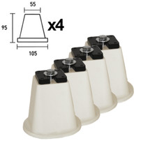 Kit supporti pavimento a cono unità esterna + antivibrante bianco avorio