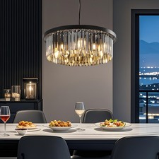 Lampadario in Cristallo Nero