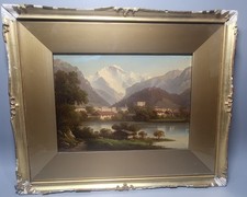 Dipinto olio paesaggio scena