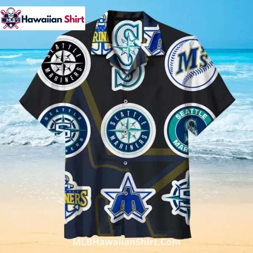 Camicia hawaiana multi logo